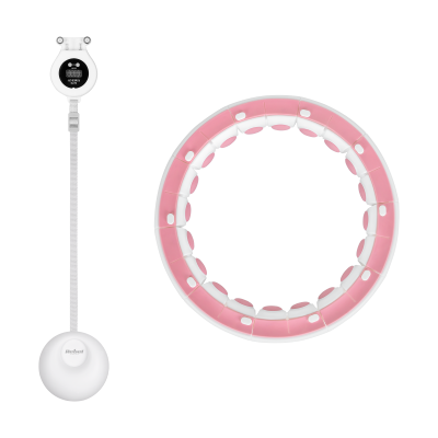 Smart Hula Hop odchudzające koło z licznikiem, wypustkami i obciążeniem 50cm, różowe, REBEL ACTIVE