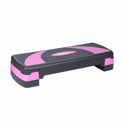 Step do aerobiku i ćwiczeń fitness, 3 stopnie, 78cm, szaro-fioletowy, REBEL ACTIVE