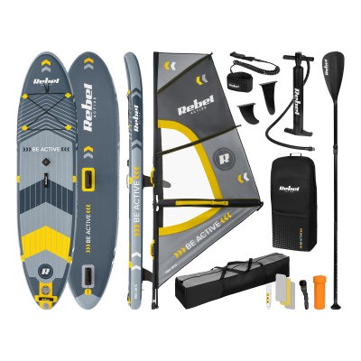 Deska REBEL ACTIVE SUP, windsurfing, pompowana, zestaw, 305x76x15
