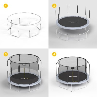 Trampolina Rebel Active PRO 10ft/305 cm, siatka, drabinka