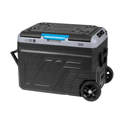 Profesjonalna lodówka turystyczna kompresorowa TEESA z funkcją mrożenia 50L DC12/24 AC 230V, duże koła i solidna rączka , Blueto