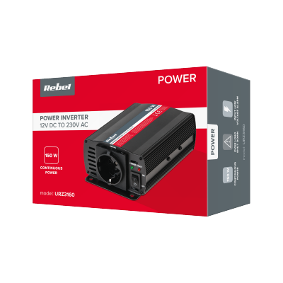 Przetwornica REBEL 12V/230V 150W (gn. typu F :niemieckie)