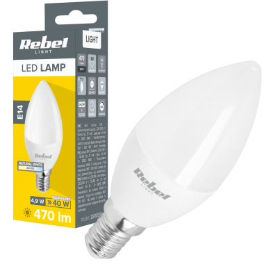Lampa Led Rebel świeca 5W E14 4000K, 230V