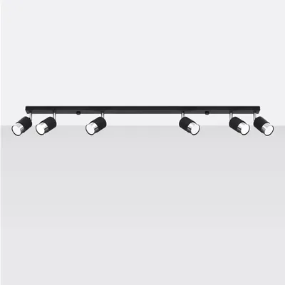 Plafon NERO 6 czarny/chrom