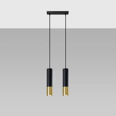 Lampa wisząca LOOPEZ 2 czarny/złoty