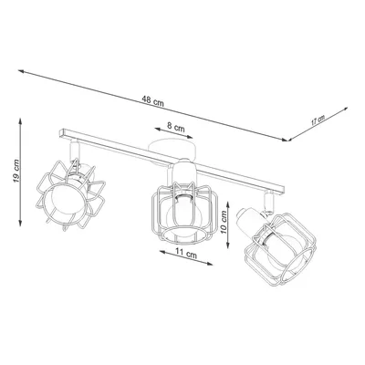 Plafon BELUCI 3 czarny