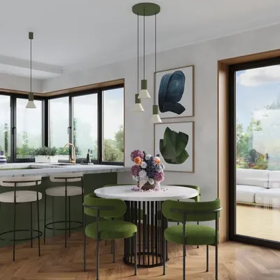 Lampa wisząca ESTRIA 3P beżowa/zielona oliwka