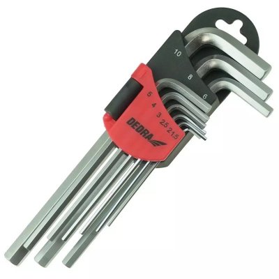 Klucze sześciokątne długie 1.5-10mm zestaw 9szt, CRV