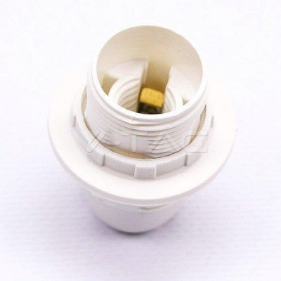 Oprawka E14 V-TAC Biała z nakrętką