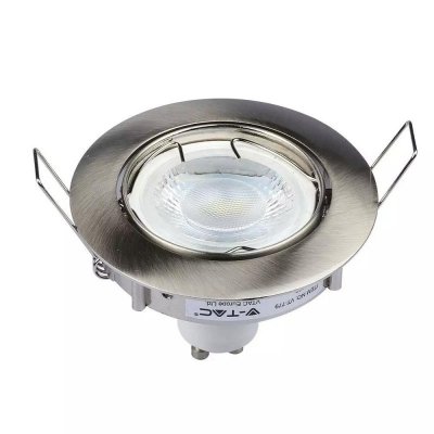 Oczko V-TAC GU10 Okrągłe Ruchome Satyna VT-779-SN-RD