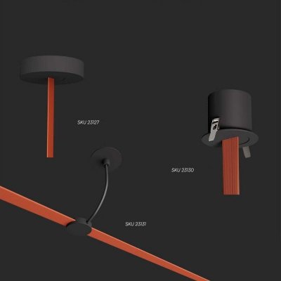 Klips końcowy 7,5x10,4mm szynoprzewód taśmowy 48V V-TAC czarne 3 lata gwarancji