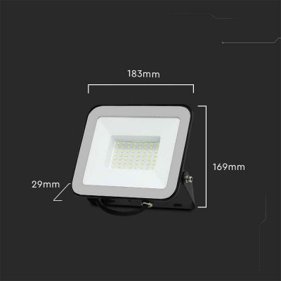 Projektor LED V-TAC 50W 100Lm/W Przewód 1mb SAMSUNG CHIP Czarny VT-44055 6500K 4270lm 5 Lat Gwarancji