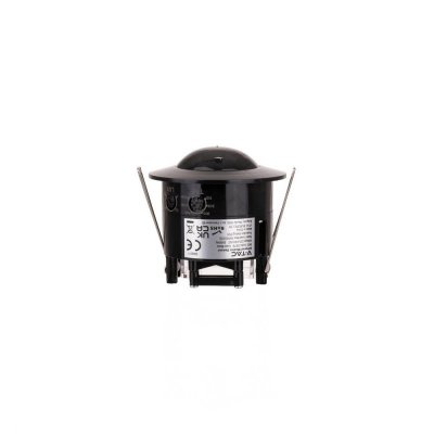 Czujnik Ruchu Sufitowy 360st Wpuszczany Okrągły Czarny FULL BLACK V-TAC VT-8029