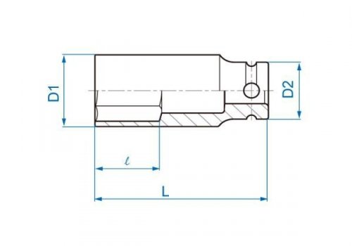 NASADKA DŁUGA UDAROWA CIENKOŚCIENNA 1/2&quot; 17mm x 80mm, 6-kąt King Tony