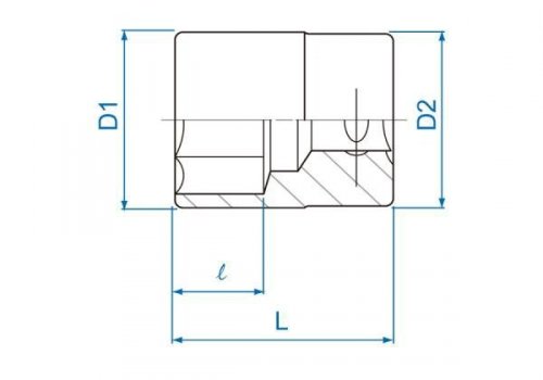 NASADKA KRÓTKA 3/8&quot; 14mm x 29mm 6-kąt. Cr-v King Tony