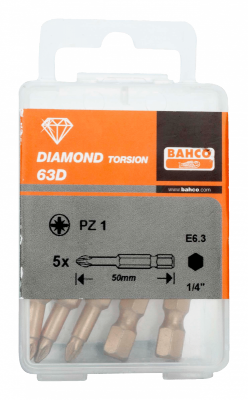 Bit diamentowy 1/4&quot; PZ2x50 mm, 5 szt. BAHCO