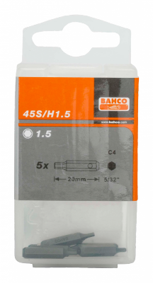 Bit 5/32&quot; do śrub imbusowych 2.5x20 mm, 5szt. BAHCO