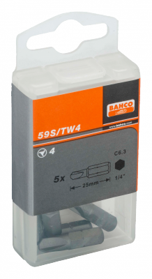Bit 1/4&quot; do śrub Tri-Wing 5x25 mm, 5 sztuk BAHCO