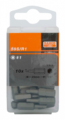 Bit 1/4&quot; do śrub Robertson #4x25 mm, 10 szt BAHCO