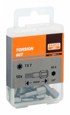 Bit 1/4&quot; Torsion do śrub TORX T20x25 mm, 10 szt. BAHCO