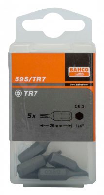 Bit 1/4&quot; do śrub TORX, z otworem TR15x25 mm, 5 szt. BAHCO