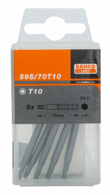 Bit 1/4&quot; do śrub TORX T40x70 mm, 5 szt. BAHCO