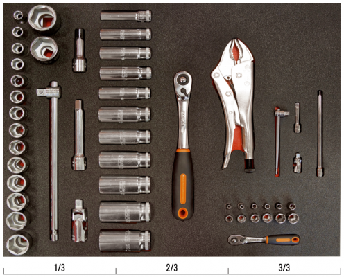 Nasadki 1/4&quot; + 1/2&quot; - 50 elementów BAHCO