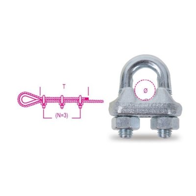 Zacisk linowy kabłąkowy stalowy ocynkowany 14 mm (9/16&quot;)  Robur
