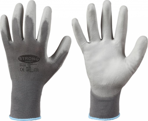 Rękawice dziane Shenzhen, nylon, rozmiar 9, szare  (12 par)