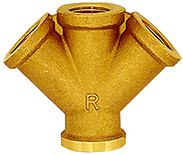 Rozdzielacz,podwojny, z mosiadzu G3/8&quot; RIEGLER