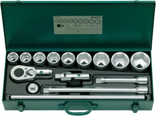 Zestaw narzędzi 3/4&quot; 15-el.w metalowej walizce (9 nasadek 32-60mm+6 akcesoriów) STAHLWILLE