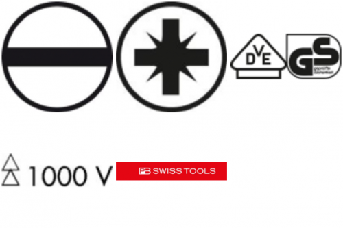 Zestaw wkrętaków VDE 6-cz., płasko-krzyżowe PZ w kartonowym pudełku Classic PB Swiss Tools