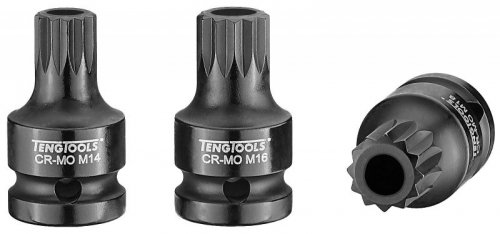 Nasadka trzpieniowa udarowa długa xZN Spline z chwytem 1/2&quot; 18 mm Teng Tools