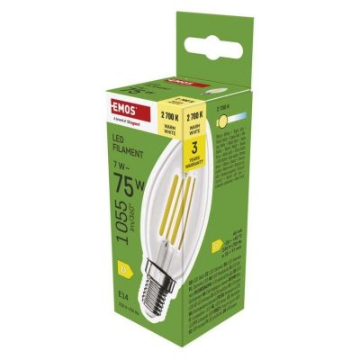 Żarówka LED Filament świeczka  / E14 / 7 W (75 W) / 1055 lm / ciepła biel