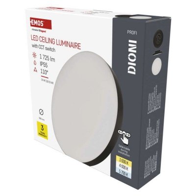 Oprawa LED natynkowa DIONI okrągła, czarna, 15W, CCT