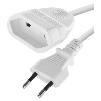 Przedłużacz 5 m / 1 gniazdo / biały / PVC / 0,75 mm2