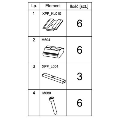 Klemy środkowe KLIK na panel 30 - 35mm 6 kpl