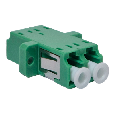 Adapter LC APC SM duplex zielony (z flanszą)