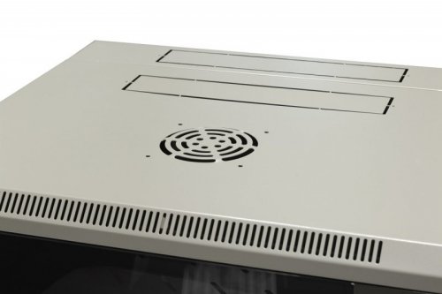 Szafa wisząca dzielona 19" 6U, drzwi blacha/szkło, 600×550×370mm szer./gł./wys. (w zestawie: półka stała oraz komplet śrub 