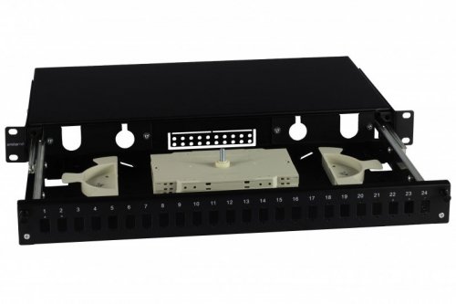Przełącznica wysuwana 19&quot; 1U 24xSC simplex teleskopowa, czarna