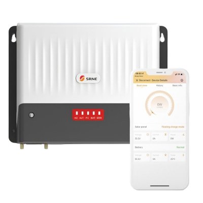 Ładowarka 3-w-1 SRNE: Sieć publiczna + PV + Alternator 50A