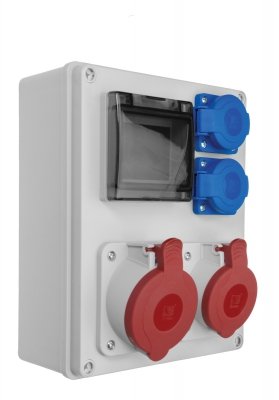 Rozdzielnica budowlana bez rączki R-BOX 240BR 4S 1x32/5, 1x16/5, 2x250V IP44 B.1701 Pawbol