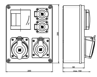 Rozdzielnica budowlana erbetka z zabezpieczeniami R-BOX 240 4S B.1701BRZ_10 Pawbol
