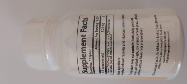 Kwas alfa liponowy ALA 6.25 mg - 90 kapsułek Alpha Lipoic Acid