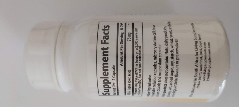 Kwas alfa liponowy ALA 75 mg - 90 kapsułek Alpha Lipoic Acid
