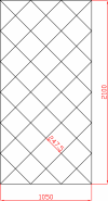 Lustro Glamour 1050mm x 2100mm faza 12mm