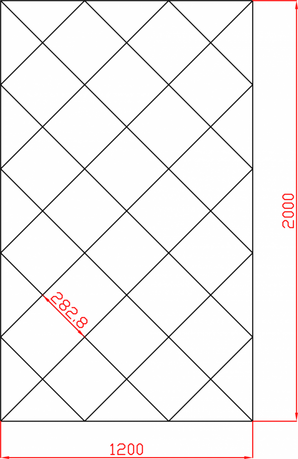 Lustro Glamour 1200mm x 2000mm faza 12mm