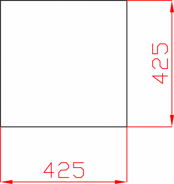 Płytka fazowana lustro srebrne kwadrat 425mm x 425mm