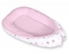 Kokon niemowlęcy dwustronny kojec otulacz Premium BOBONO- Gwiazdy szaro-różowe/szary