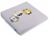 Kocyk polarowy dla niemowląt - Sowy Bigi Zibi & Adele- szaro-żółte